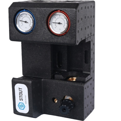 Насосная группа с 3-х ходовым приводным смесителем 3/4" без насоса в изоляции SDG-0007-002001 STOUT