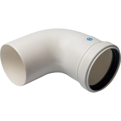 Угол для конденсационного дымохода 90° M-F Ø 80, м/п PP-FE (совместим с Baxi, Viessmann) STOUT