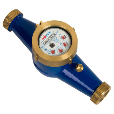 Счетчик воды ЭКОМЕРА ЭКО Ду25 L260 ХВС многоструйный антимагнитный, резьбовой. Сгоны в комплекте