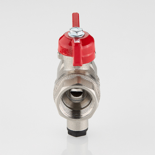 Кран шаровой СТАНДАРТ, никель, для подкл датч, рукоятка бабочка, 1/2", вн.-вн PN40 (ГОСТ) VT.128.N.0