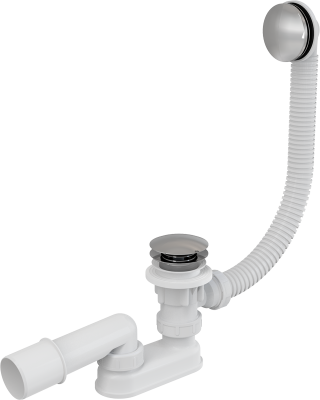 Сифон для ванны CLICK/CLACK 1.1/2"х40 A504KM Alcaplast металл, дон.клап/реш.перелива(Металл/Металл)