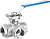Кран шаровой 3-ходовой L-образный 2" DN 50  AISI 316 нержавеющей стали