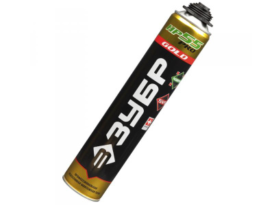 Монтажная пена  "ЗУБР GOLD PRO НР55" 800 мл для пистолета всесезонная с низким вторичным расширением