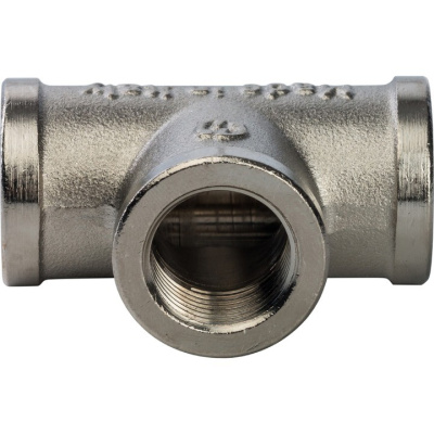 Фитинг STOUT Тройник 3/8  SFT-0020-000038 внутренняя резьба латунь никелированная