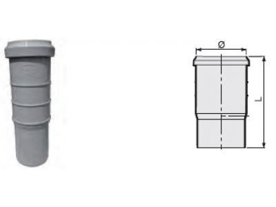 Компенсатор канализационный DN Ø 110 мм полипропиленовый, серый Синикон