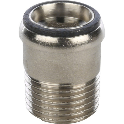 Полнопроходной шаровый кран со сгоном угловой  1/2" ручка бабочка резьба внутренняя - наружная STOUT