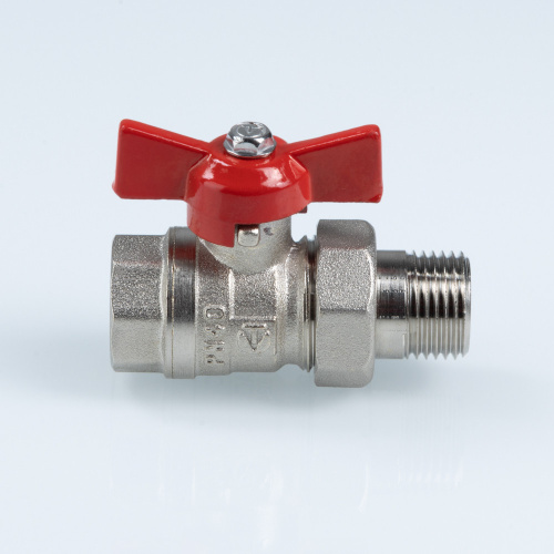 Кран шаровый со сгоном ГОСТ Р 59553-2021, Бабочка рукоятка 1/2" вн.-нар. VALTEC  VT.127.N.04
