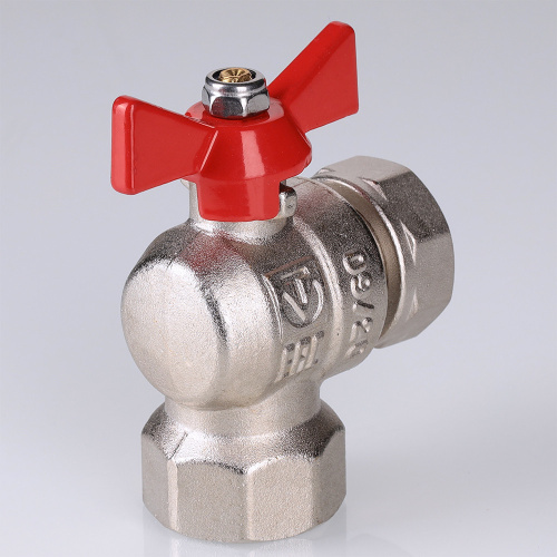 Кран шар. BASE угловой с накидной гайкой 1/2" вн.-вн. (короткий)  VALTEC  VT.266.NS.0404
