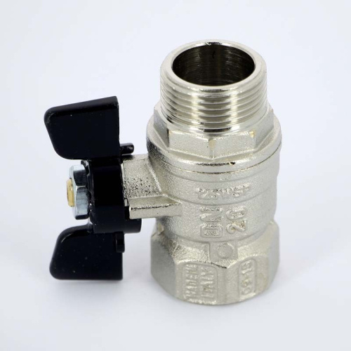 607 Кран шаровый бабочка 1/2'' внутренняя-наружная резьба  BUGATTI  ARIZONA 