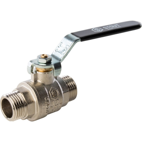 Шаровой кран  полнопроходной   3/4" ручка рычаг STOUT резьба наружная-наружная