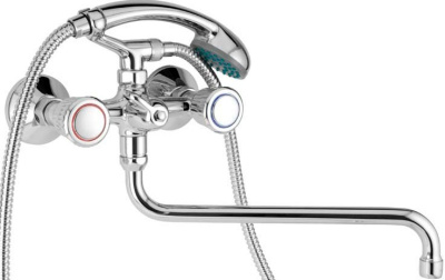 604 FAVORIT CER  Смеситель для ванны-умыв. излив 300 мм. с держат. с керамческой кран-буксой MOFEM