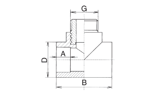 Тройник полипропиленовый 32 х1" наружняя резьба          FV-Plast Чехия (серый)        222532