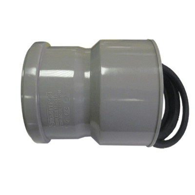 Переход канализационный на чугун DN  50мм полипропиленовый, серый Синикон