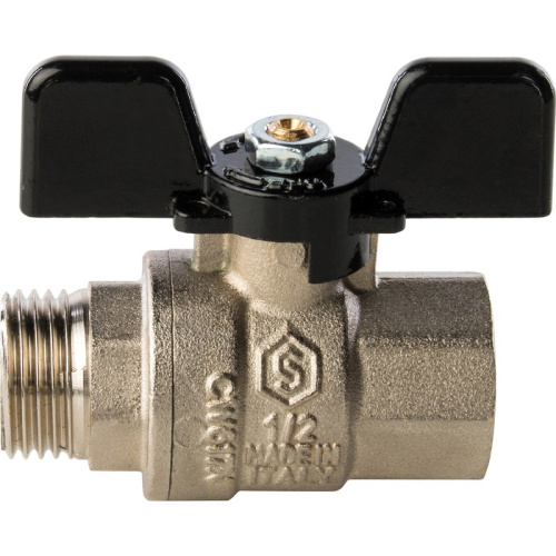 Полнопроходной шаровый кран  1,1/4" ручка бабочка резьба внутренняя - наружная STOUT 