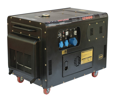 Генератор дизельный D12000S, 220V, 9,0 кВт, электростарт, бак 16  л, прод. раб. 7,5 час, FOXWELD