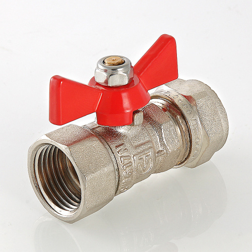 Кран шаровый под обжим, рукоятка бабочка 16х1/2 вн.  VALTEC  VT.342.N.1604