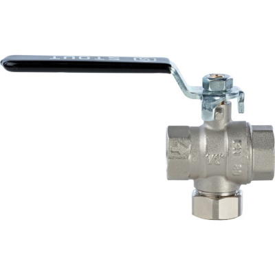 Кран шаровой с фильтром  1/2" резьба вн.-вн., ручка рычаг STOUT