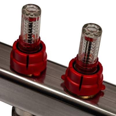 STOUT Коллекторная группа нерж. со встроенным расходомерами в сборе 1"х 7 вых.x 3/4" SMS 0917 000007