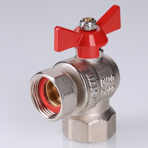 Кран шар. BASE угловой с накидной гайкой 1/2" вн.-вн. (короткий)  VALTEC  VT.266.NS.0404