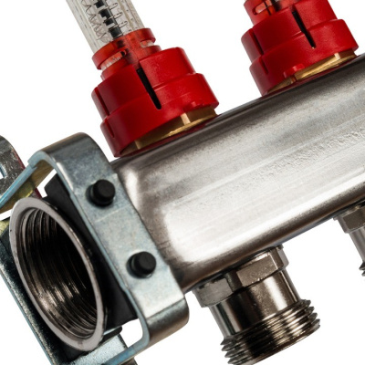 STOUT Коллекторная группа нерж. со встроенным расходомерами в сборе 1"х10 вых.x 3/4" SMS 0917 000010