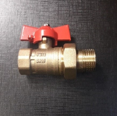 Кран шаровой с накидной гайкой 11Б27п1 бабочка. Ду20 Ру16 ВН со сгоном американка