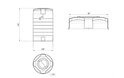 ЕМКОСТЬ Т 500 литров 1280  х DN 760  Диаметр горловины 300 мм