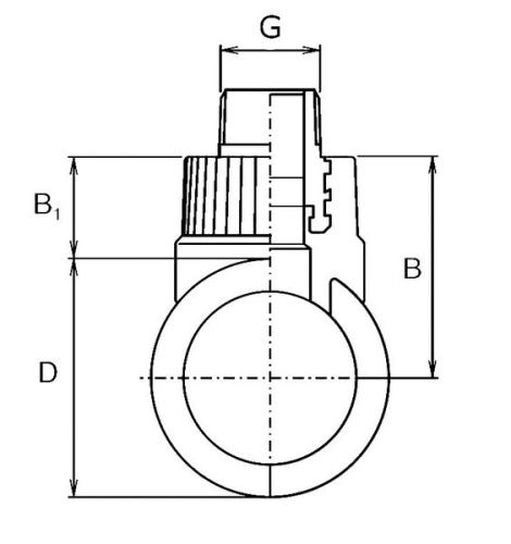 Тройник полипропиленовый 32 х1" наружняя резьба          FV-Plast Чехия (серый)        222532