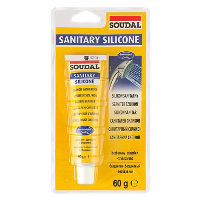 Герметик силиконовый SOUDAL белый 12*60 гр (в блистере) 120033