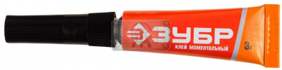Моментальный клей ЗУБР , суперклей 5 секунд, 3 г на блистере.