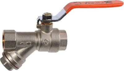 Кран шаровый для воды с фильтром TERMA-R, 1/2" Внутренняя-Внутренняя резьба, рукоятка Ручка