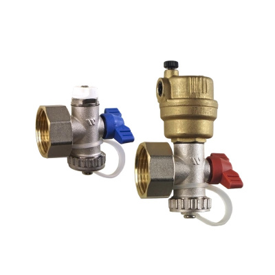 Концевая группа 1"  WATTS  с ручным воздухоотводчиком и сливным краном никелированная