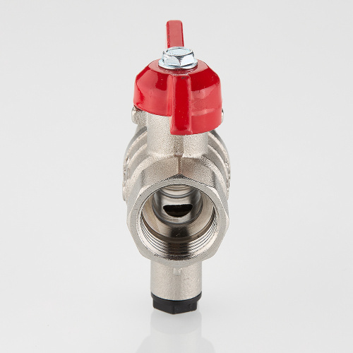 Кран шаровой СТАНДАРТ, никель, для подкл датч, рукоятка бабочка, 1/2", вн.-вн PN40 (ГОСТ) VT.128.N.0