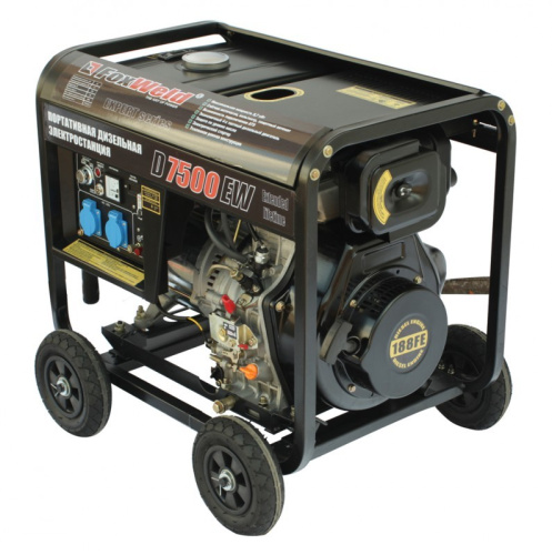 Генератор дизельный D7500EW, 220V, 5,7 кВт, электростарт, бак 12.5 л, прод. раб. 6,5 час, FOXWELD