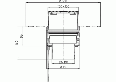 Кровельная Воронка HL62 BF/1 DN 110   вертикальная с теплоизоляцией; для FPO- мембран.