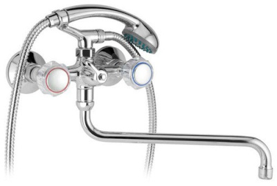 607 PRIM  Смеситель для ванны-умыв.с плоск. изл. 330 мм. с держат. с классической кран-буксой MOFEM