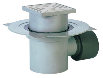 HL 72.1 DN75/110 Трап с горизонтальным выпуском, с пластиковой решеткой