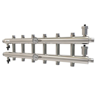 Распределительный коллектор 120 кВт 7 контуров 1,1/2х1 GK 40-7 AISI 304 ПроксиТерм