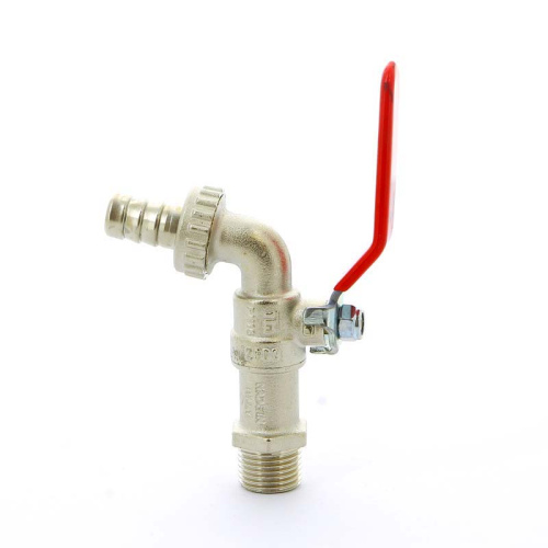 Кран шаровый 1/2" сливной со штуцером плоская ручка TIEMME 2500006 / 2530R2804