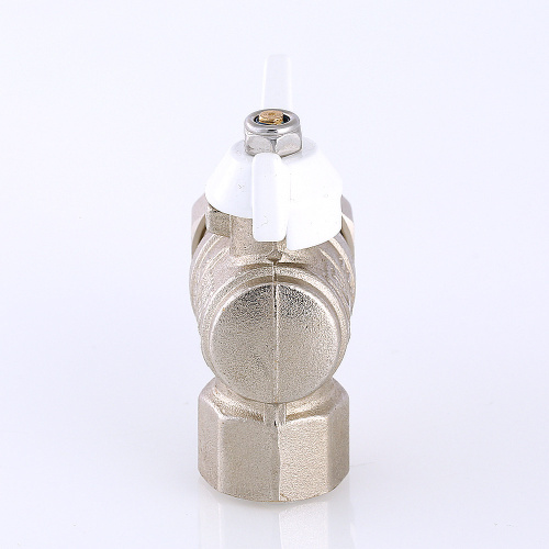 Кран шаровый BASE угловой с полусгоном 3/4" вн.-нар. белая рук. с доп. упл. VALTEC VT.228.NRW.05
