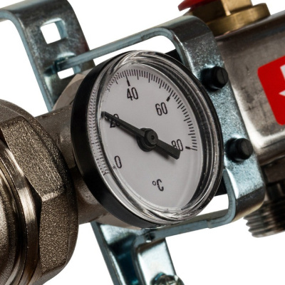 Комплект коллекторный блок с запорными клапанами STOUT 1х10 вых x 3/4" SMS 0912 000010 нерж.сталь