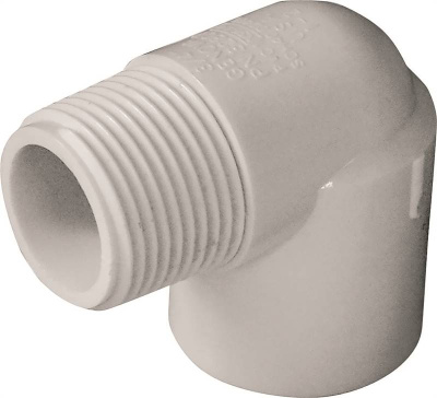 32807 Угольник ПВХ 90 с нар.резьб. 3/4"   (КВ-РН) GENOVA