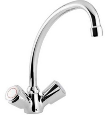 105 METALLICA 130 Смеситель для мойки, излив 130 мм.с классической кран-буксой MOFEM