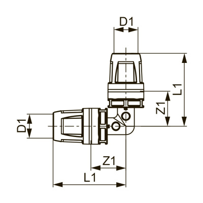 Угол труба-труба 16 х 16 PPSU             TECElogo-Push 8710716