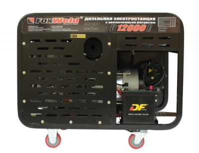 Генератор дизельный D12000E, 220V, 9,0 кВт, электростарт, бак 16  л, прод. раб. 7,5 час, FOXWELD