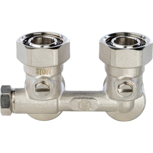 Узел для подключения радиатора 3/4 угловой для одотрубной системы 120°С  SVH-0003-000020 STOUT