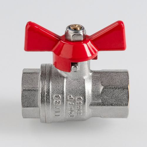 Кран шаровый ГОСТ Р 59553-2021, Бабочка рукоятка 1/2" вн.-вн. VALTEC  VT.417.N.04