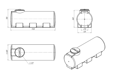 ЕМКОСТЬ ЭВГ 500 литров  800  х 680  х 1400    Диаметр горловины 300 мм