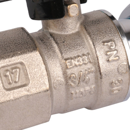 Кран шаровой с накидной гайкой  3/4" резьба вн.-вн., ручка бабочка STOUT