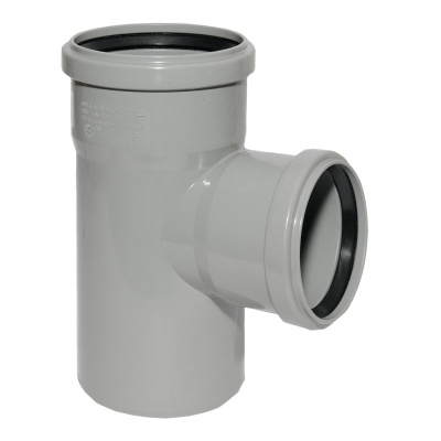Тройник DN 110х75мм 87 градусов  HTEA Ostendorf (Цвет Серый)        