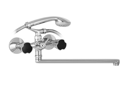 607 NOVA  Смеситель для ванны-умыв.с плоск. изл. 330 мм. с держат. с классической кран-буксой MOFEM